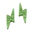 Small Neon Green Lightning Bolt Post Earrings Fashion Jewelry