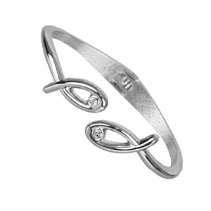 Amazon.com: Exclusive Women's Twins Fish Cubic Zirconia Cuff Stainless Steel CZ Bracelet (Silver): Jewelry