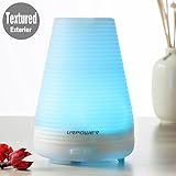URPOWER Essential Oil Aromatherapy Diffuser, 100ml Humidifier with Timing Settings,7 Color LED Lights, Zero Noise, Waterless Auto Off, Portable for Baby Room, Home, Bedroom, Office, Spa,Yoga
