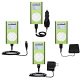 Road Warrior Kit for the Apple iPod Mini includes a Car & Wall Charger AND USB cable AND Battery Extender - Gomadic Brand w/ TipExchange Technology