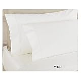 OLIVIA Collections 1000 TC 100% PIMA Cotton Solid sateen Bed sheet set King (White)