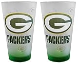 Green Bay Packers Frosted Pint Glass (16-Ounce, Set of 2)