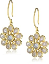 Katie Diamond "kiri" Yellow Gold Moonstone Drop Earrings