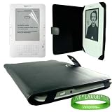 Sleek Executive Kindle Leather Cover Jacket for Amazon Kindle 2 Wireless Reading Device + Kindle 2 Screen Protector+ Vangoddy tm, Live * Laugh * Love Wrist Band!!!