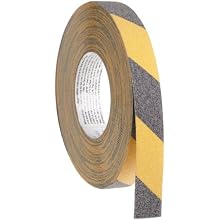 Brady 60' Length, 1" Width, B-916 Grit-Coated Polyester Tape, Striped Special Black And Yellow Color Anti-Skid Tape