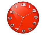 Kitchen & Housewares : Present Time Wall clock Dome Vintage red