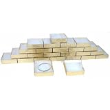 25 Gold Cotton Boxes Bangle Bracelet Clear Top Displays 3.5