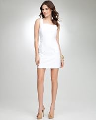 Geometric Eyelet Shift Dress