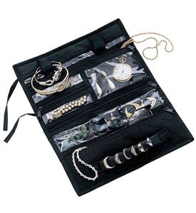 Household Essentials Jewelry Roll - Black