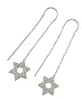 14k White Gold Diamond Thread Earrings