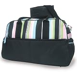 Baby Essentials Microfiber Striped Diaper Bag in Black