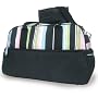 Baby Essentials Microfiber Striped Diaper Bag in Black