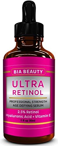 Bia Beauty Anti Wrinkle Retinol Serum w/ Hyaluronic Acid &amp; Jojoba Oil - Remarkable Collagen Booster &amp; Removes Fine Lines