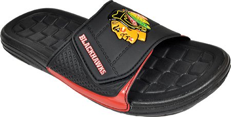 NHL Men's Hockey Slide Casual Shoes,Chicago Blackhawks/Black,M M US