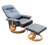 Aosom Synthetic Leather Heated / Vibrating Massage Chair w/ Ottoman - Black