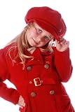 Pampolina Girls Red Boucle Trench Coat