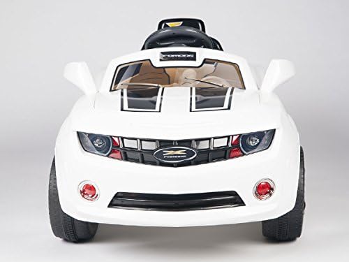Kids White Camaro Style Ride On RC Car Remote Control Electric Powered Wheels MP3