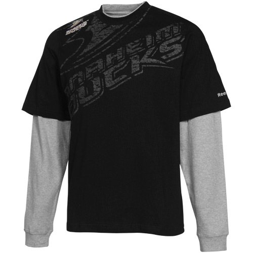 NHL Men's Anaheim Ducks Scrimmage Splitter Long Sleeve Tee (Black, X-Large)