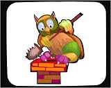 Mouse Pad with chimney, sweep, owl, cartoon, bird, animal