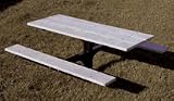 Buy 6' Square Tubing Single Pedestal Picnic Table With 2