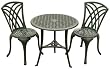 Denewood Versailles Green Cast Aluminum Three Piece Bistro Set