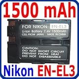 1500 mah, 7.4V Eurus Li-Ion EN-EL3 / ENEL3 BATTERY for Nikon D100, D100 SLR, D70, D70s, D50