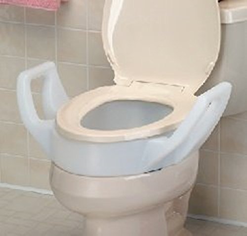 Improving Lifestyles Raised Toilet Seat Riser with Arms,fit Inbetween Toilet Bowl and Toilet Seat