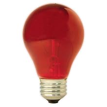 GE Lighting 49727 25-Watt A19 Party Light, Red