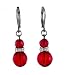 Earrings - E268 - Crystal Rondelle & Glass Beads (10mm) - Siam Red
