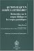 Book Qu'est-ce Qu'un Corpus Litteraire?: Recherches Sur Le Corpus Biblique Et Les Corpus Patristiques (Collection De La Revue Des Etudes Juives)