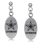 Large Oval Dallas Cowboys Earrings-Stainless Steel-New
