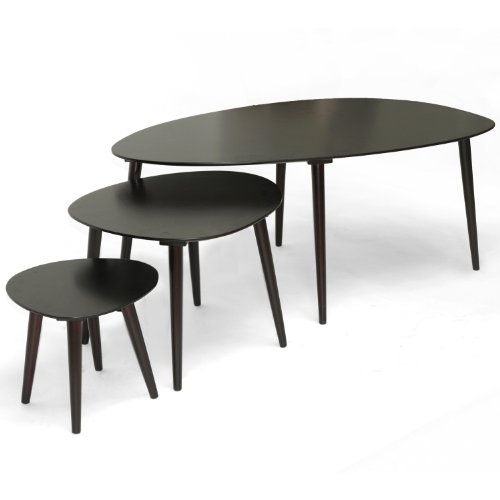 Baxton Studio Metis Modern 3-Piece Nesting Table Set, Dark Brown Baxton Studio Metis Modern 3-Piece Nesting Table Set, Dark Brown