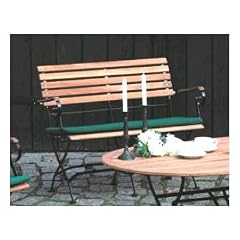 Siena Garden 335824 Klappbank Peru Flachstahlgestell schwarz, Teakholzbelattung 115 x 45 x 87 cm