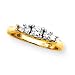 14K Yellow Gold 1/2 ct. Round and Baguette Cut Diamond Ring