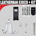 Leatherman (830039) New Wave Multitool with Leather Sheath + Leatherman (931009) Bit Driver Extention Kit + Leatherman (934850) Quick-Release Pocket Clip and Lanyard Ring + Leatherman (934870) 42 Bit Assortment with Nylon Sheath
