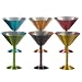 Retro Aluminum Martini Glasses Set of 6