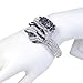 EVER FAITH® Silver-Tone Sleeping Pegasus Austrian Crystal Bracelet Black