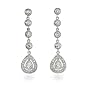 Glamorous Peardrop CZ Dangle Sterling Silver Earrings