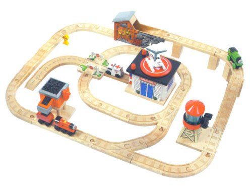 Childrens Toyshop  Toys : Wooden Thomas & Friends: Play Table Set: Harold & Percy to the Rescue