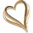 14K Yellow Gold Double Faceted Hollow Heart Pendant
