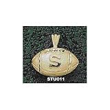 Stanford Cardinal Solid 10K Gold ''S'' Football Pendant
