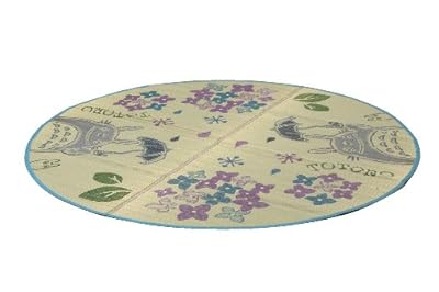 純国産 となりのトトロ い草ラグ 『あじさい』 約176cm丸 8207120