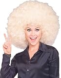 Mens Womens Costume Huge Blonde Afro Disco Clown Wig