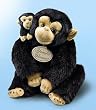 Mom and Baby Chimpanzee Monkey Realistic Yomiko Stuffed Animal Plush Chimpanzee Monkey Mothers Day Gift by Russ Berrie