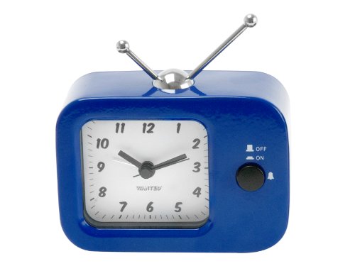 Present Time Wanted Retro Clock Blue