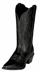 Ariat 1038 Women's Heritage Western J Toe, Black Deertan