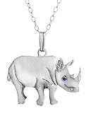 Cheeky Monkey Black Rhino Pendant, Stone recycled diamonds