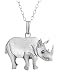 Cheeky Monkey Black Rhino Pendant, Stone recycled diamonds