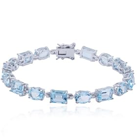 Sterling Silver Blue Topaz Bracelet, 7.25 by Amazon.com Collection