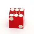 Red Sanded 16mm Feather Edge Casino Dice